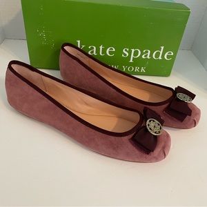 New Kate Spade New York Womens Slip On Desert Rose Pink Bow Ballet Flats